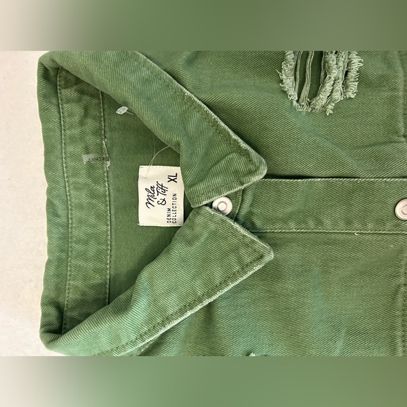 Green mila and tiff ripped Jean jacket | XL ripped Jean jacket - Picture 8 of 11